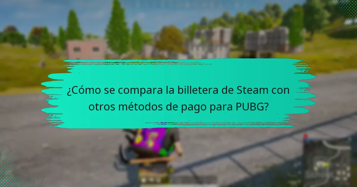 ¿Cómo se compara la billetera de Steam con otros métodos de pago para PUBG?